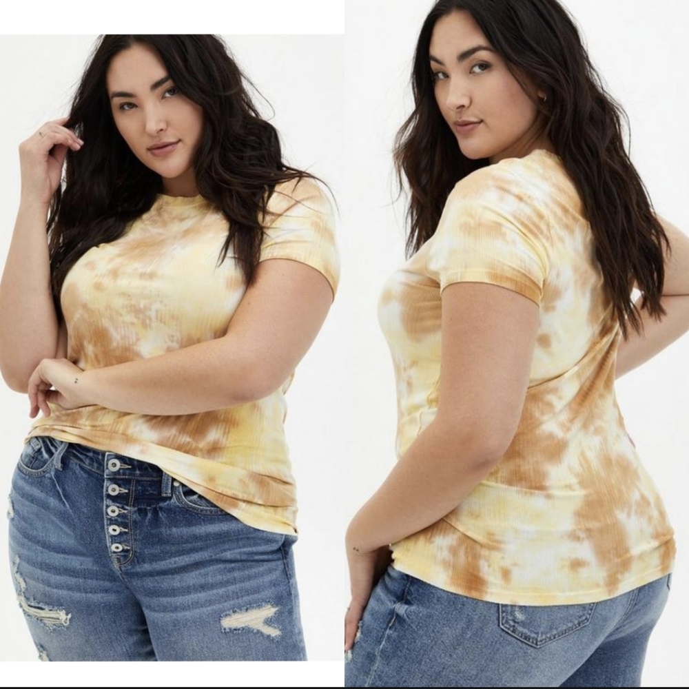Torrid Ribbed Super Tie Dye T Shirt